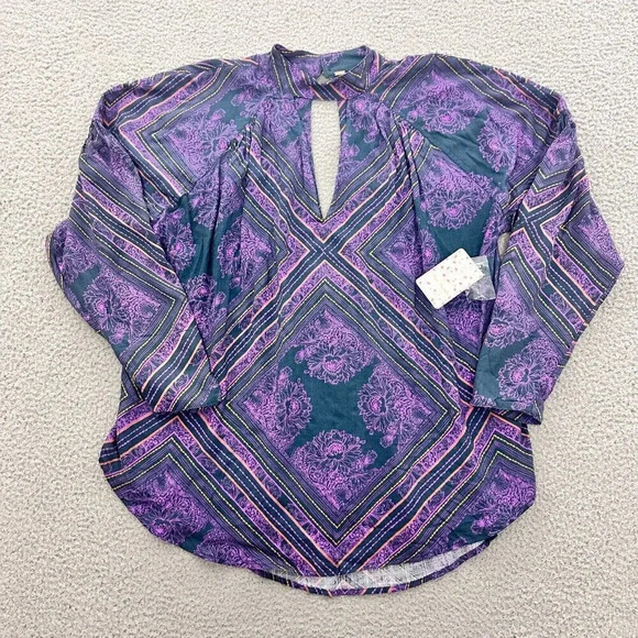 Free People Top Walking Womens Small On A Dream Relaxed Chocker Cut Out OB618347 - Picture 15 of 16